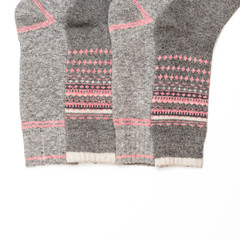 Set of colorful women's socks, isolate on a white background/ Flat lay/ Top view