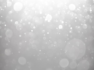 White bokeh background. Blur background. White bubbles.