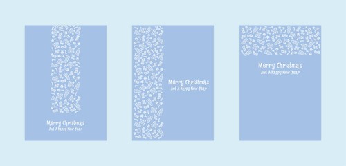 Christmas card v.3 light blue. Vector.	