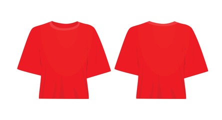 Red women crop top. vector illustration