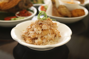 Fried Shrimp with mayonnaise. Front View