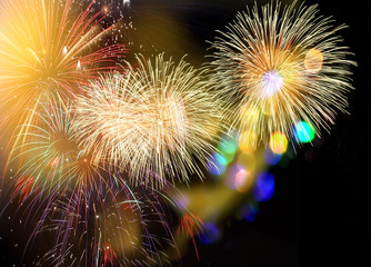 Happy New Year abstract fireworks background