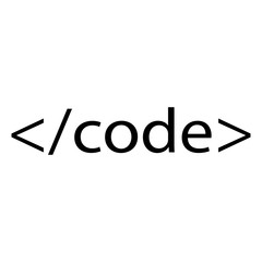 HTML Coding Vector Icon on white background