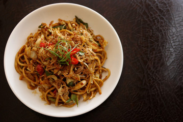 Delicious Fried Noodles with fried onions