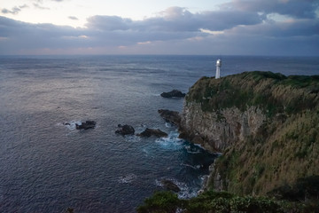 高知県　早朝の足摺岬と海