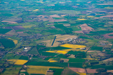 Fototapeta premium Aerial view of RAF Benson, Oxfordshire and surrounding countryside