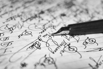 hand writing beautiful calligraphy