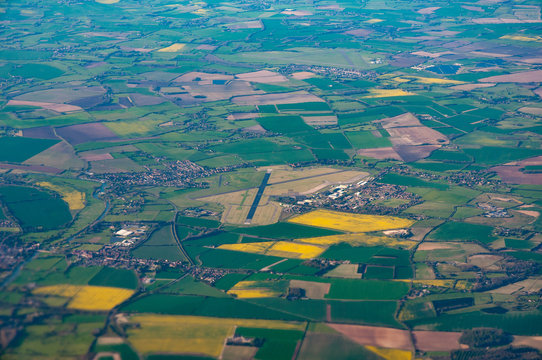 Aerial view of RAF Benson, Oxfordshire and surrounding countryside