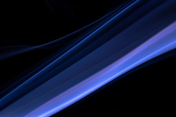 A close up macro photo of a diagonal wisp of blue smoke on a black background that makes an abstract artistic retro background