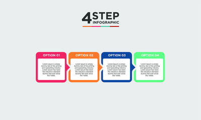 Obraz premium 4 step infographic element. Business concept with 4 options and number, steps or processes. data visualization. Vector illustration.