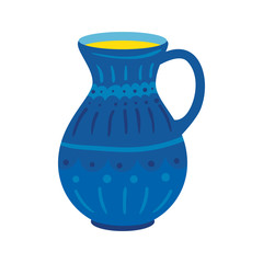 teapot of pottery decorative isolated icon vector illustration design