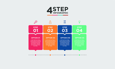 4 step infographic element. Business concept with 4 options and number, steps or processes. data visualization. Vector illustration.