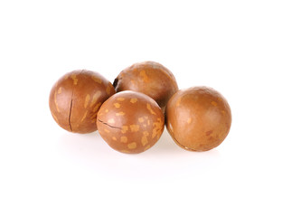 Macadamia nut on white background