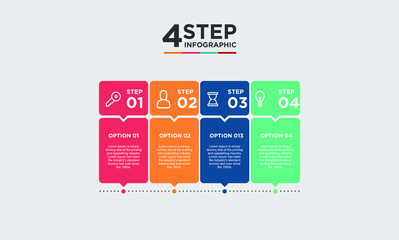 4 step infographic element. Business concept with 4 options and number, steps or processes. data visualization. Vector illustration.