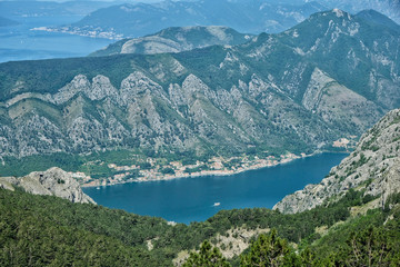 Fototapeta na wymiar Kotor Bay in Medditerrean sea, Montenegro