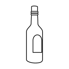 bottle of wine line style icon vector illustration design