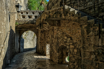 Fototapeta na wymiar Entrance into the old town Kotor in Montenegro.