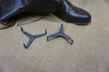 viking birka ice creepers or crampons, reconstruction by daegrad tools