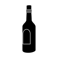 silhouette of bottle of wine isolated icon vector illustration design