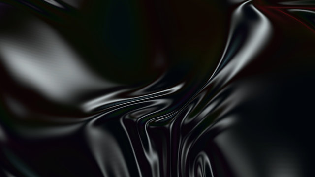 3D render beautiful folds of black silk in full screen, like a beautiful clean fabric background. Simple soft background with smooth folds like waves on a liquid surface. 14