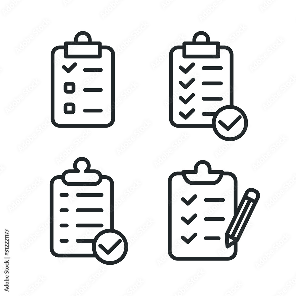 Fototapete checklist icon template color editable. clipboard symbol vector sign isolated on white background il
