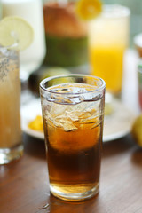 Fresh and delicous tea juice in a glass.