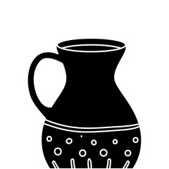 silhouette teapot of pottery decorative isolated icon vector illustration design