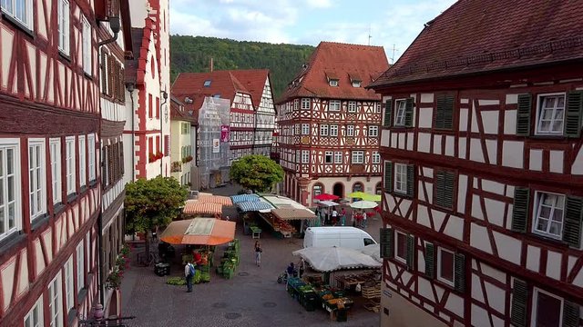 Germany, Baden-W&uuml;rttemberg, Rhein-Neckar-Kreis, Mosbach, marketplace,