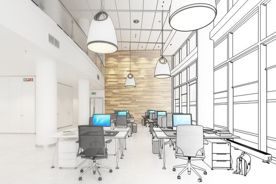 Interior of an office - 3D VISUALIZATION