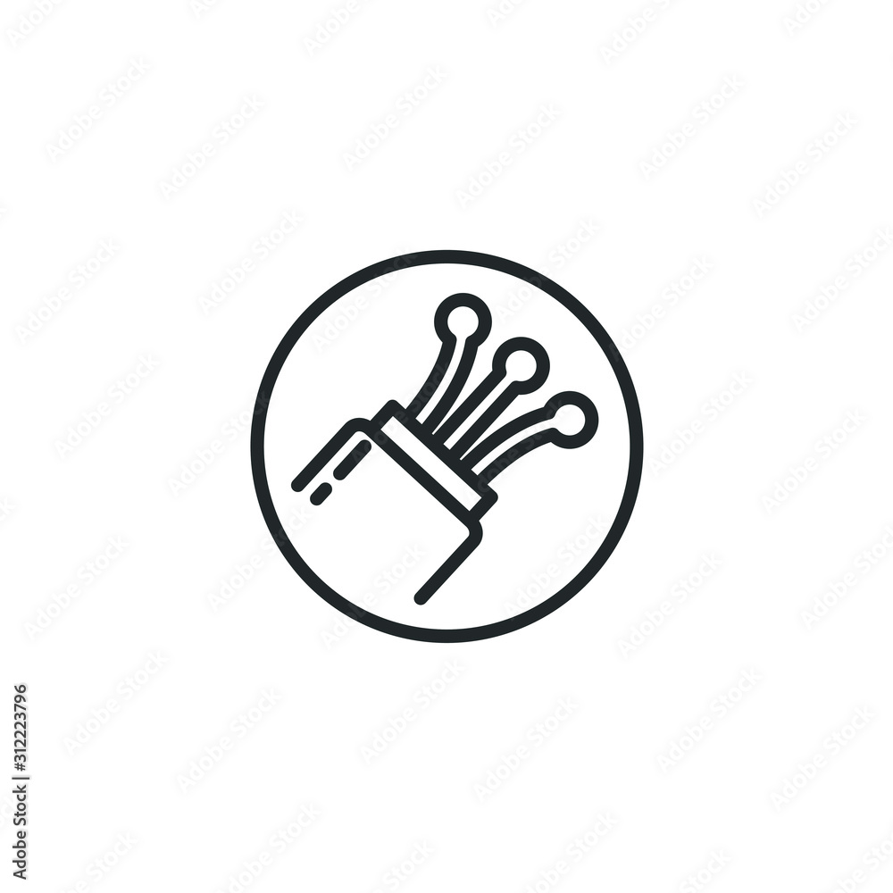 Leinwandbilder optical fiber icon template color editable. network connection, computer wire, cable bobbin, data tr