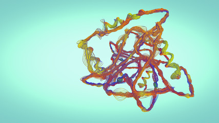 Obraz na płótnie Canvas Chain of amino acid or biomolecules called protein - 3d illustration