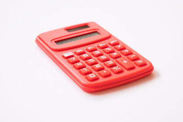 electronic digital calculator for calculate number on white background