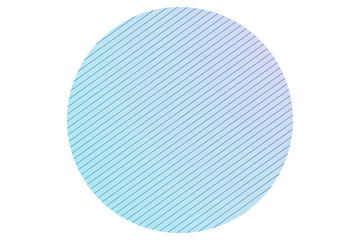 Isolated Soft round shape gradient color with diagonal lines, white background