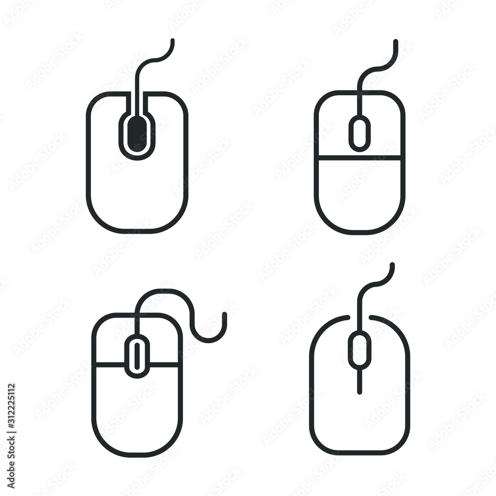 Poster mouse icon template color editable. mouse symbol vector sign isolated on white background illustrati