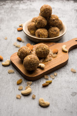 sweet Dink laddu also known as Dinkache ladoo or gond ke laddoo made using edible gum with dry fruits 