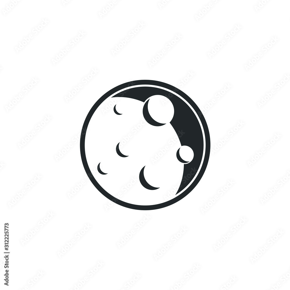 Fototapete moon icon template color editable. moon symbol vector sign isolated on white background illustration for graphic and web design.