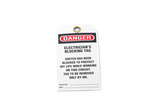 Tag Out Danger Label