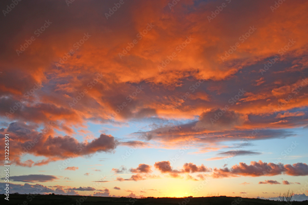 Poster sunset in north devon