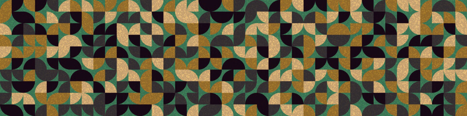 Pattern with random colored quarter circles Generative Art background illustration