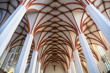 Pattern on the ceiling of Lutheran St. Thomas Church Thomaskirche Interior in Leipzig, Germany....