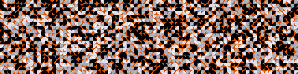 Pattern with random colored quarter circles Generative Art background illustration