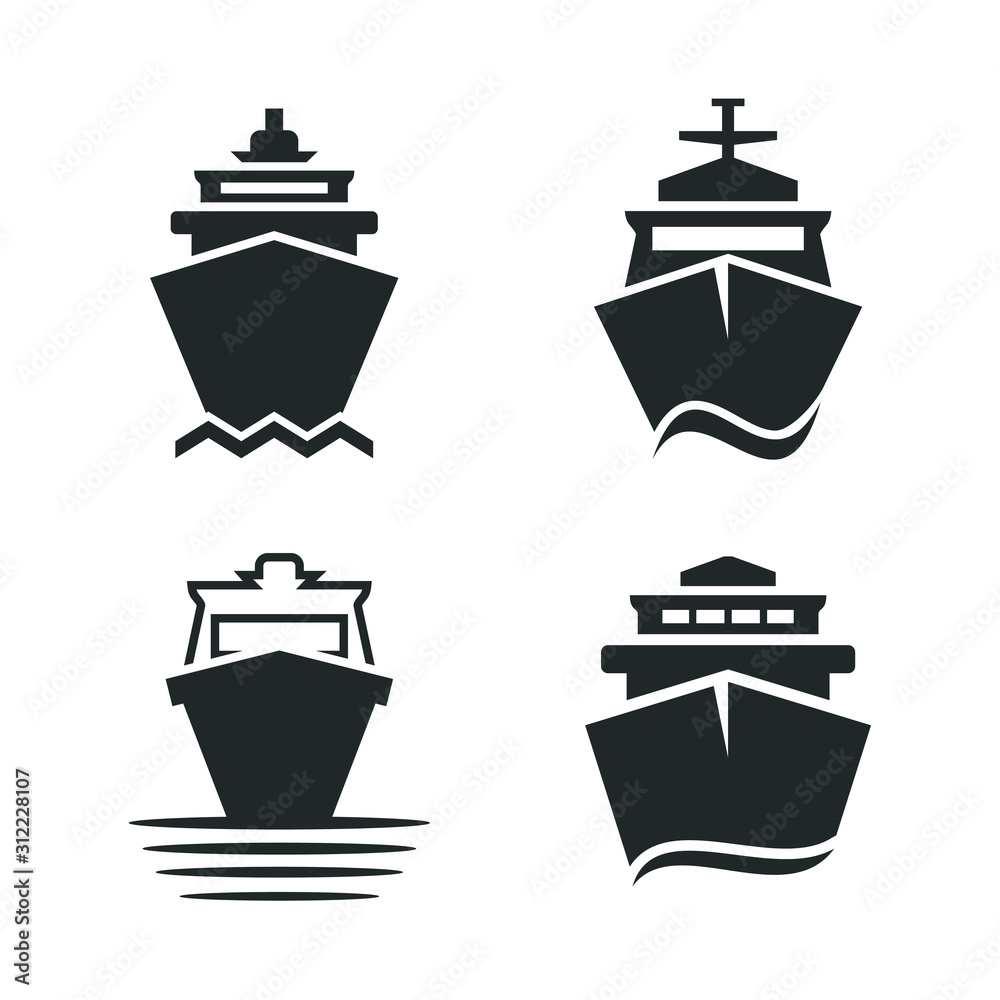 Poster Cruise icon template color editable. Ship symbol vector sign isolated on white background illustration for graphic and web design.