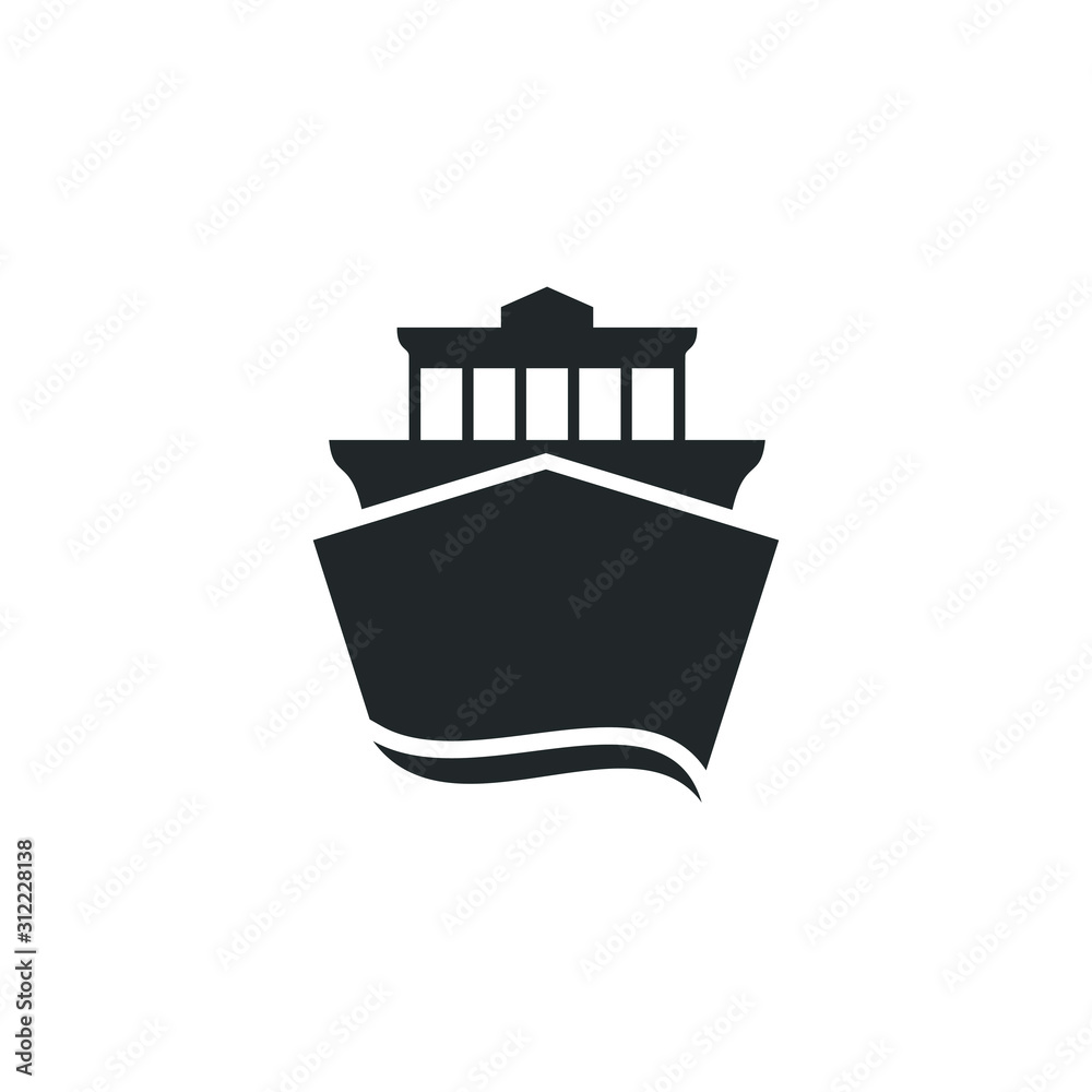 Poster Cruise icon template color editable. Ship symbol vector sign isolated on white background illustration for graphic and web design.