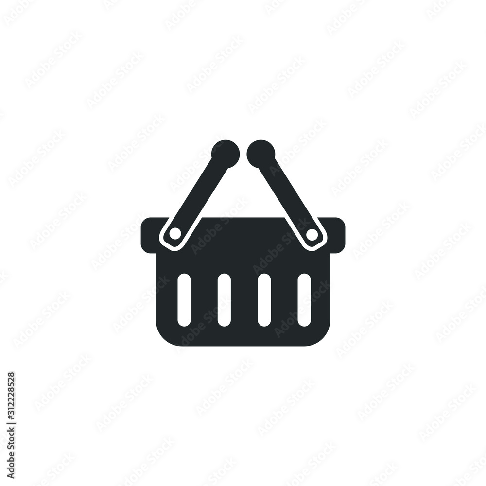 Aufkleber shopping basket icon template color editable. shopping basket symbol vector sign isolated on white b