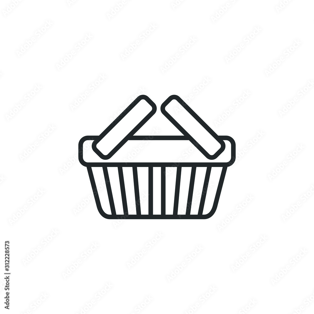Poster shopping basket icon template color editable. shopping basket symbol vector sign isolated on white b