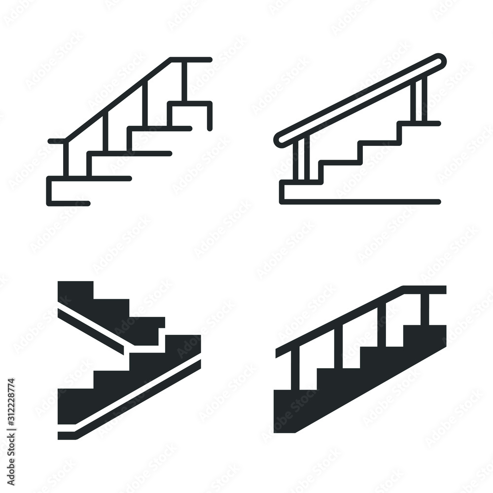 Poster stairs icon template color editable. stairs symbol vector sign isolated on white background illustra
