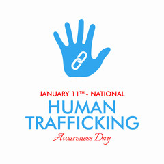 Vector illustration on the theme of National Human trafficking Awareness Day On January 11th