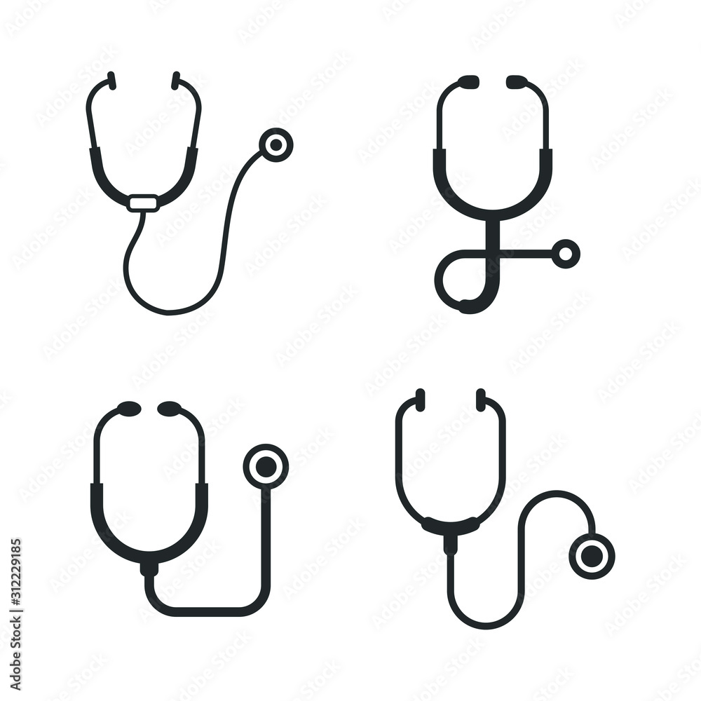 Aufkleber stethoscope icon template color editable. stethoscope symbol vector sign isolated on white backgroun