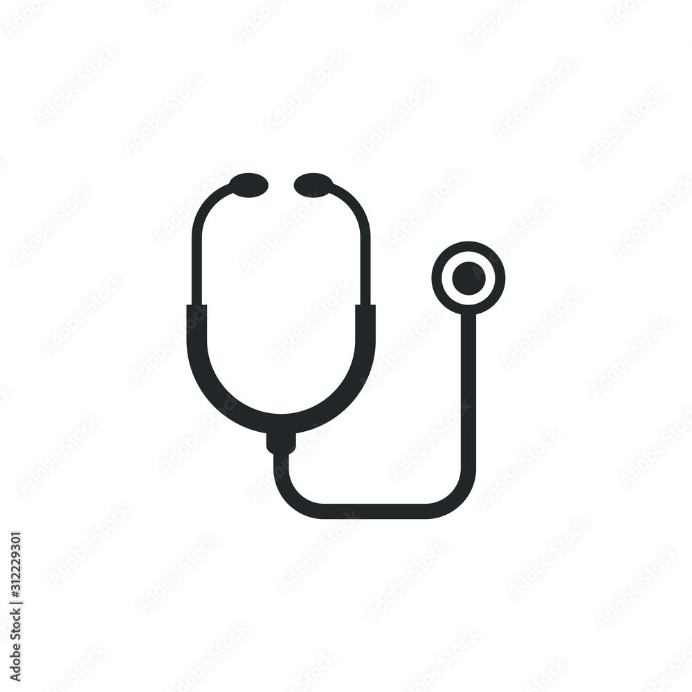 Poster Stethoscope icon template color editable. Stethoscope symbol vector sign isolated on white background illustration for graphic and web design.