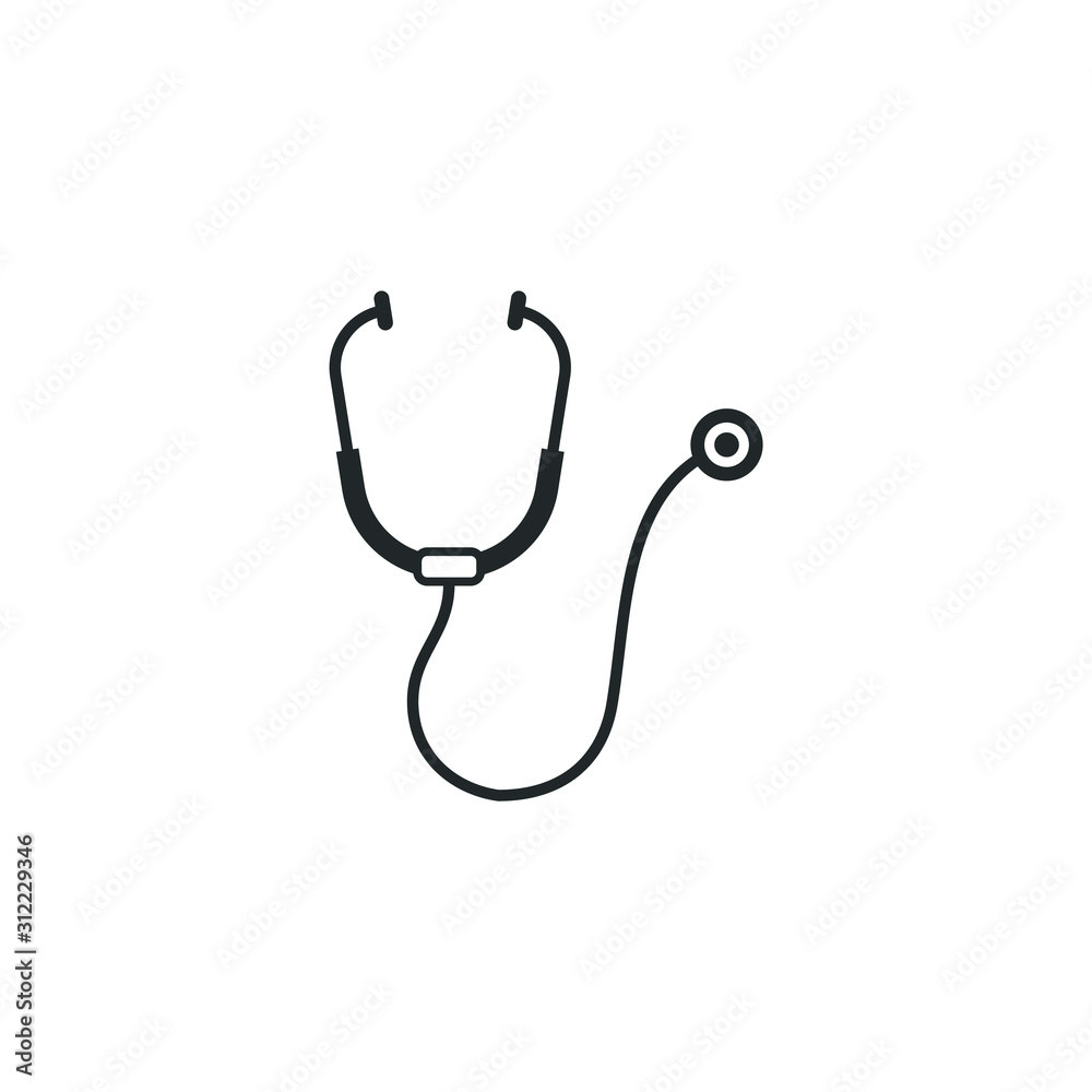 Poster Stethoscope icon template color editable. Stethoscope symbol vector sign isolated on white background illustration for graphic and web design.
